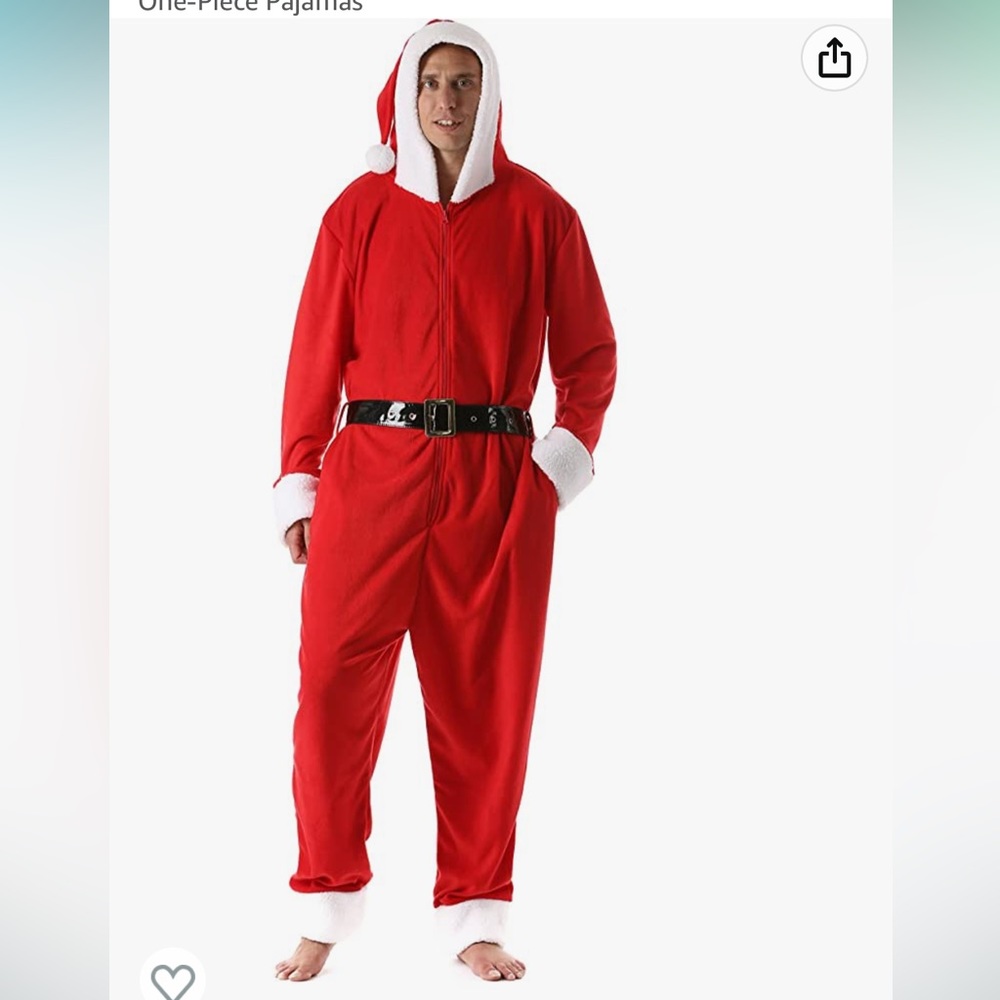 Men’s Adult Onesie Holiday Microfleece Jumpsuit One-Piece Pajamas